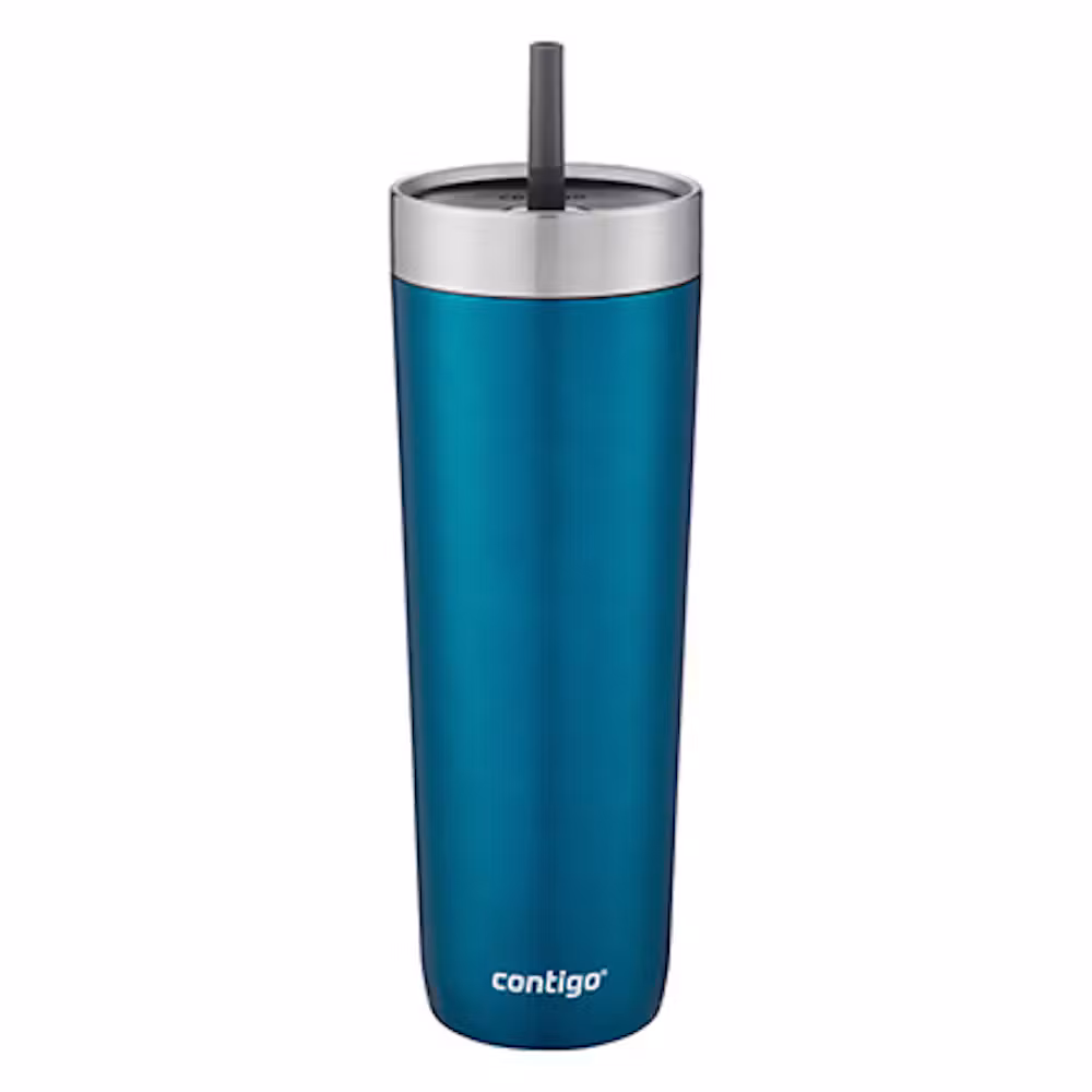 Contigo Luxe Stainless Steel Travel Tumbler with Spill-Proof Lid and Straw, 24oz
