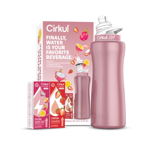 Cirkul 32oz. Rose Gold Stainless Steel Bottle Starter Kit