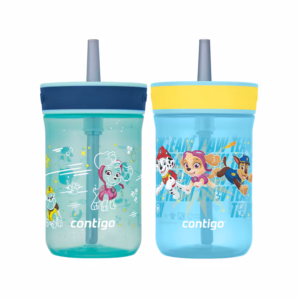 Contigo Kids’ Leighton Straw Tumbler with Spill-Proof Leak-Proof Lid, 14oz