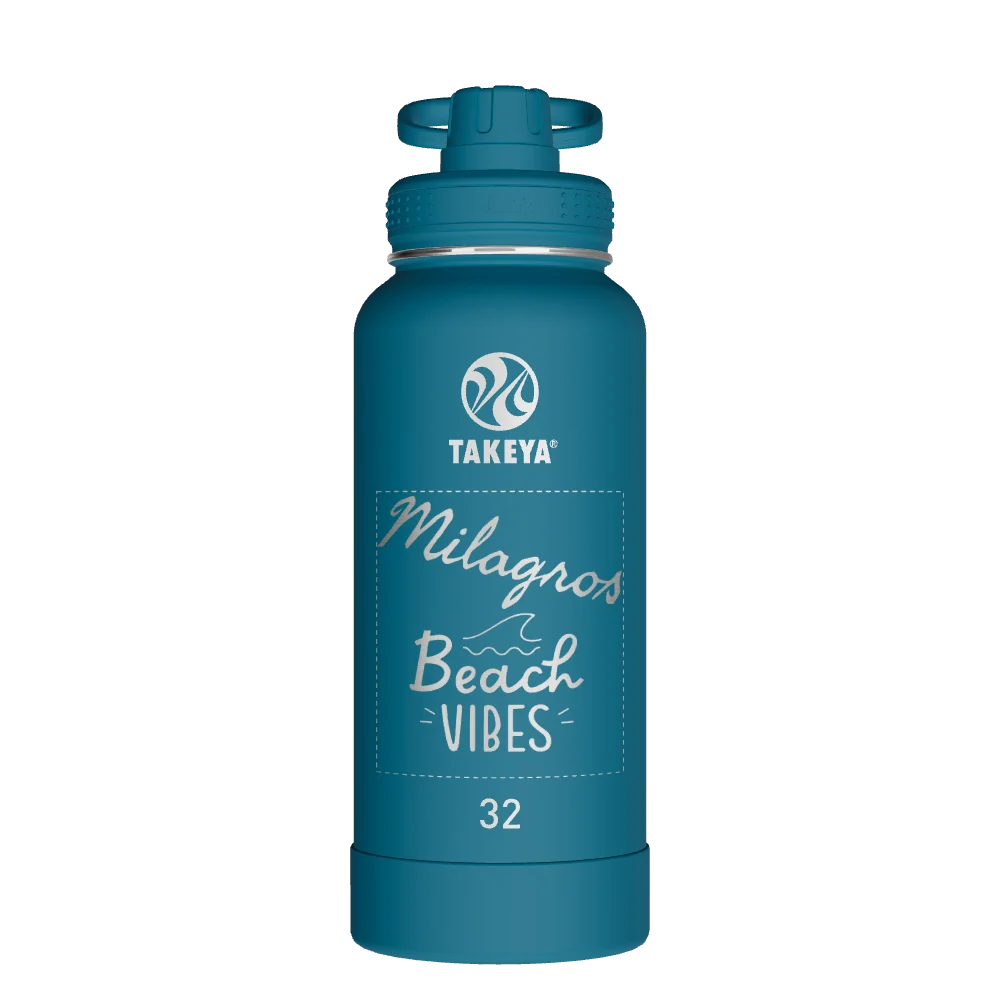 Takeya Actives Water Bottle With Spout Lid - 32oz Mystic Blue - Model 51308-TAKEYA-ACTIVES-WATER-BOTTLE-WITH-SPOUT-LID-CUSTOMIZED-287-32OZ-MYSTIC-BLUE