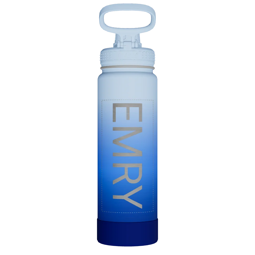 Takeya Actives Water Bottle With Spout Lid - 24oz Pacific Blue - Model 51396-TAKEYA-ACTIVES-WATER-BOTTLE-WITH-SPOUT-LID-CUSTOMIZED-423-24OZ-PACIFIC-BLUE