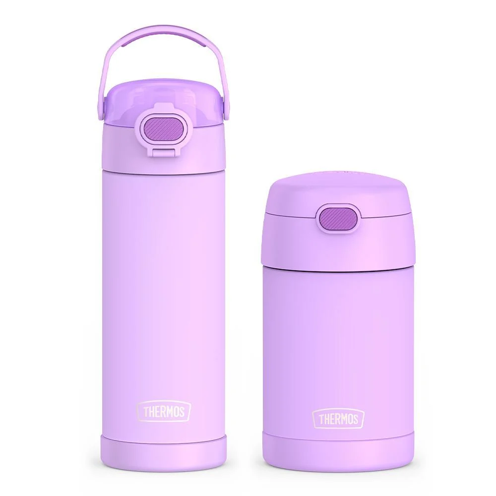 THERMOS 16oz FUNtainer® Water Bottle with Locking Lid & Food Jar Bundle - Neon Purple