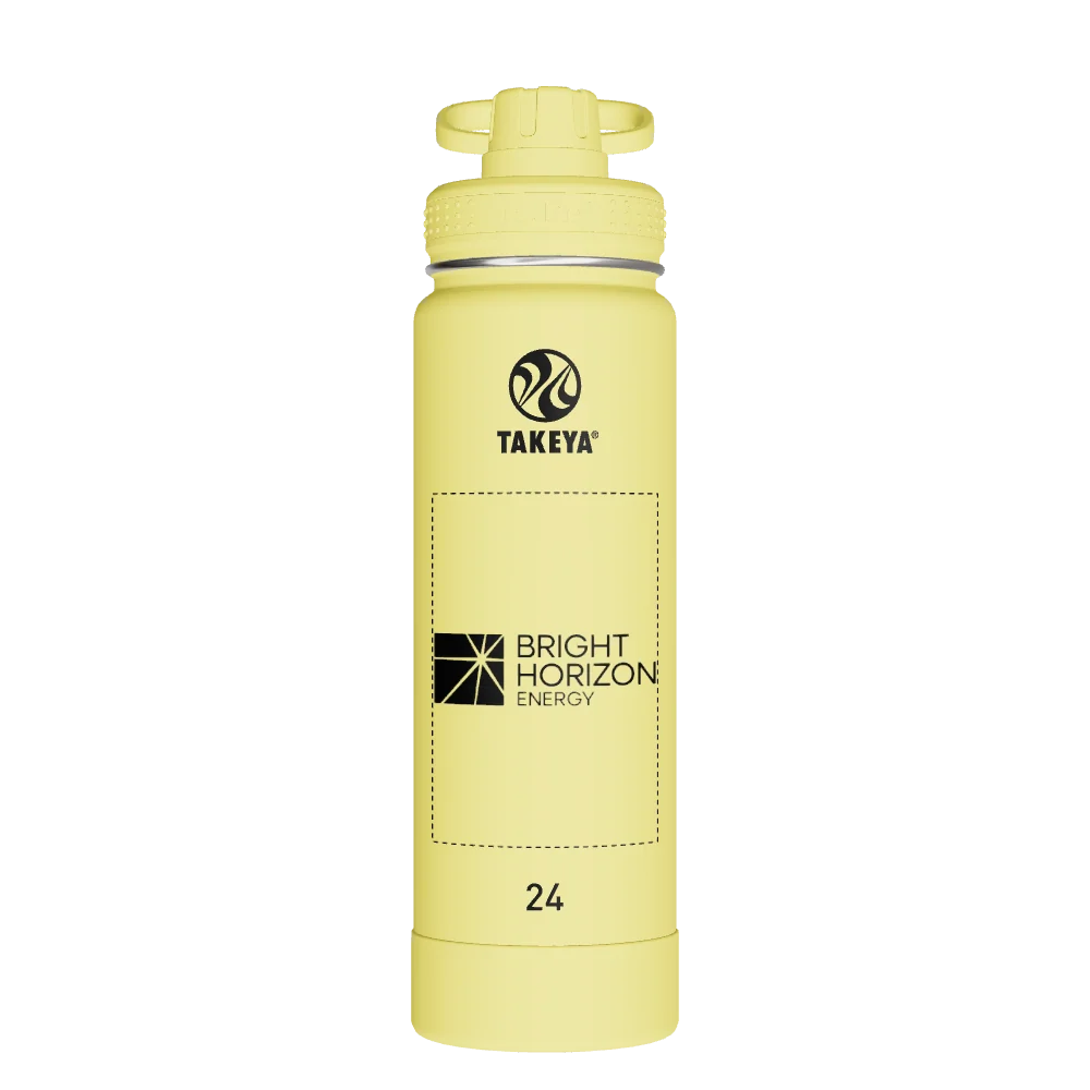 Takeya Actives Water Bottle With Spout Lid - 24oz Canary - Model 51187-TAKEYA-ACTIVES-WATER-BOTTLE-WITH-SPOUT-LID-CUSTOMIZED-329-24OZ-CANARY