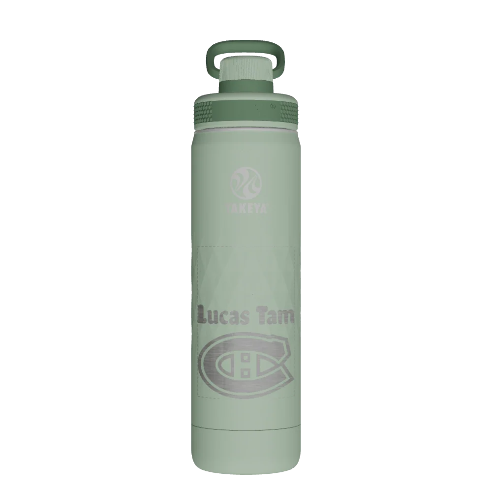 Takeya Sport Water Bottle - 22oz Eucalyptus Spout - Model 51318-TAKEYA-SPORT-WATER-BOTTLE-CUSTOMIZED-211-22OZ-EUCALYPTUS-SPOUT