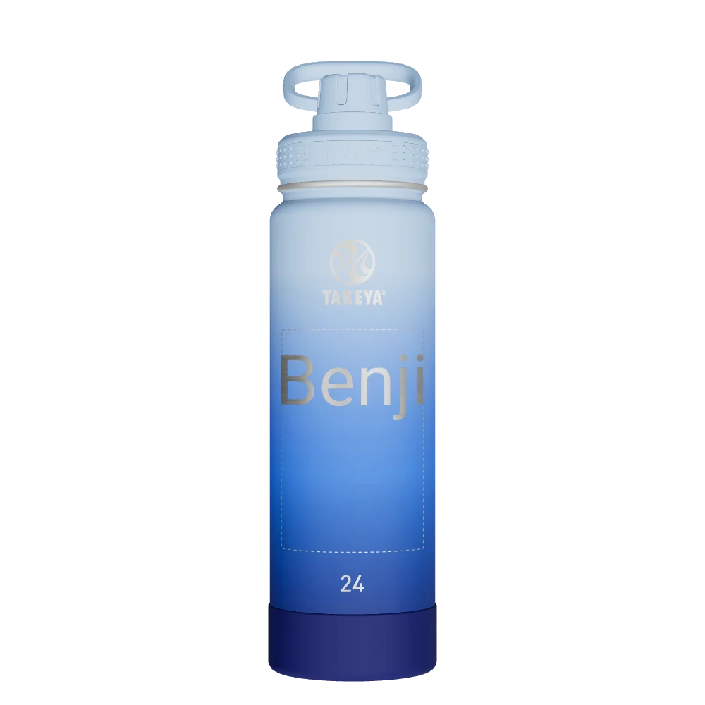 Takeya Actives Water Bottle With Spout Lid - 24oz Pacific Blue - Model 51396-TAKEYA-ACTIVES-WATER-BOTTLE-WITH-SPOUT-LID-CUSTOMIZED-270-24OZ-PACIFIC-BLUE