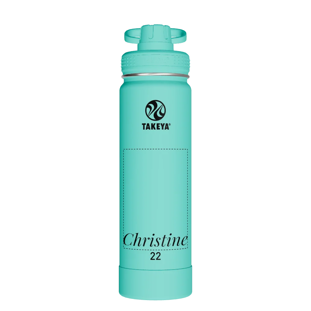 Takeya Actives Water Bottle With Spout Lid - 22oz Teal - Model 50301-TAKEYA-ACTIVES-WATER-BOTTLE-WITH-SPOUT-LID-CUSTOMIZED-122-22OZ-TEAL