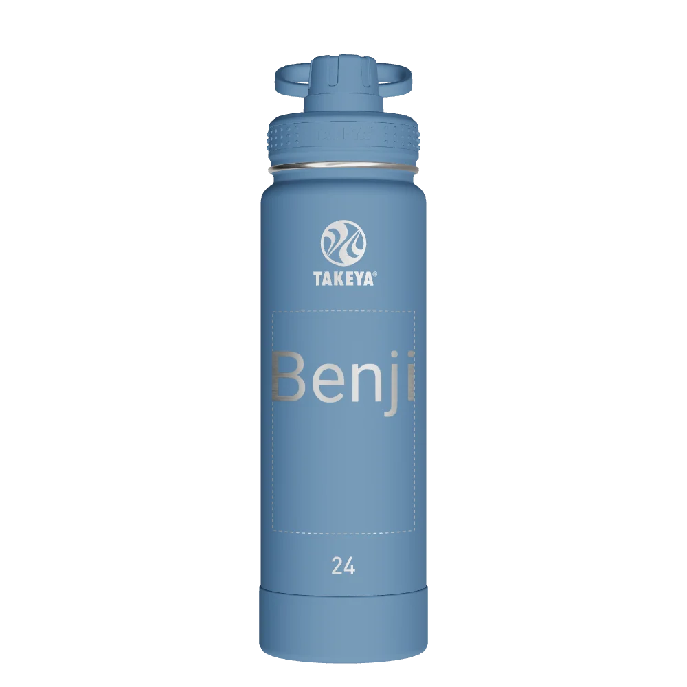 Takeya Actives Water Bottle With Spout Lid - 24oz Bluestone - Model 51216-TAKEYA-ACTIVES-WATER-BOTTLE-WITH-SPOUT-LID-CUSTOMIZED-269-24OZ-BLUESTONE