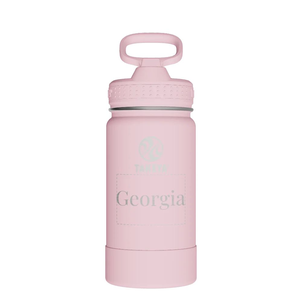 Takeya Actives Kids Water Bottle With Straw Lid - 14oz Blush - Model 51141-TAKEYA-ACTIVES-KIDS-WATER-BOTTLE-WITH-STRAW-LID-CUSTOMIZED-44-14OZ-BLUSH