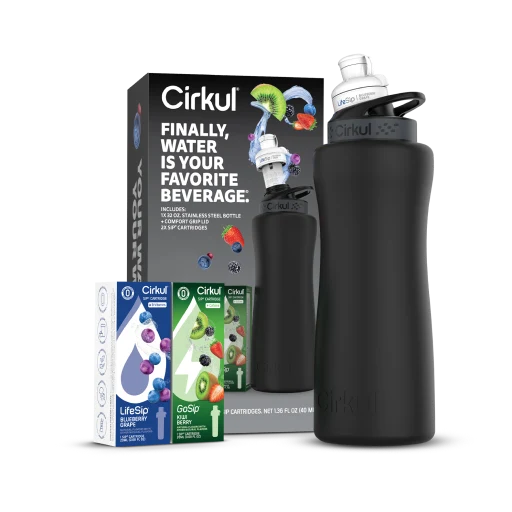 Cirkul 32oz. Matte Black Stainless Steel Bottle Starter Kit