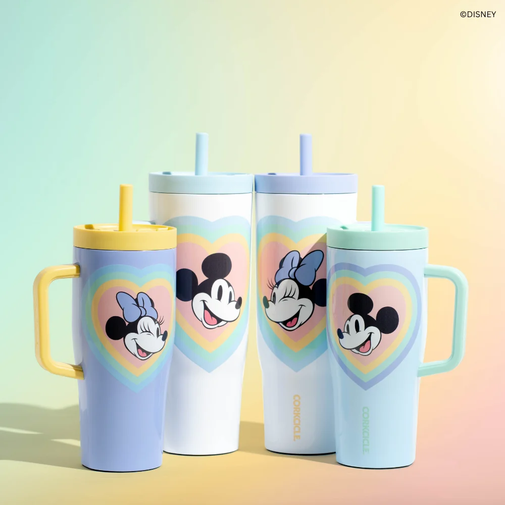Corkcicle Mickey & Minnie Mouse Retro Rainbow Leakproof Cruiser