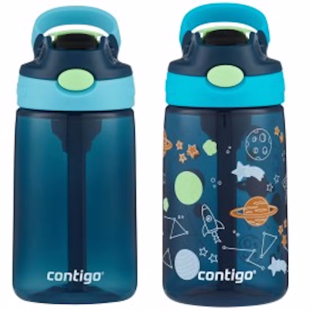 Contigo Kids Water Bottle with Redesigned AUTOSPOUT® Straw, 14 oz, 2 pack