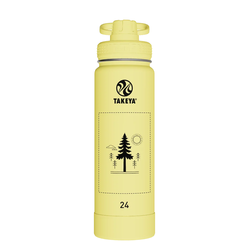 Takeya Actives Water Bottle With Spout Lid - 24oz Canary - Model 51187-TAKEYA-ACTIVES-WATER-BOTTLE-WITH-SPOUT-LID-CUSTOMIZED-169-24OZ-CANARY