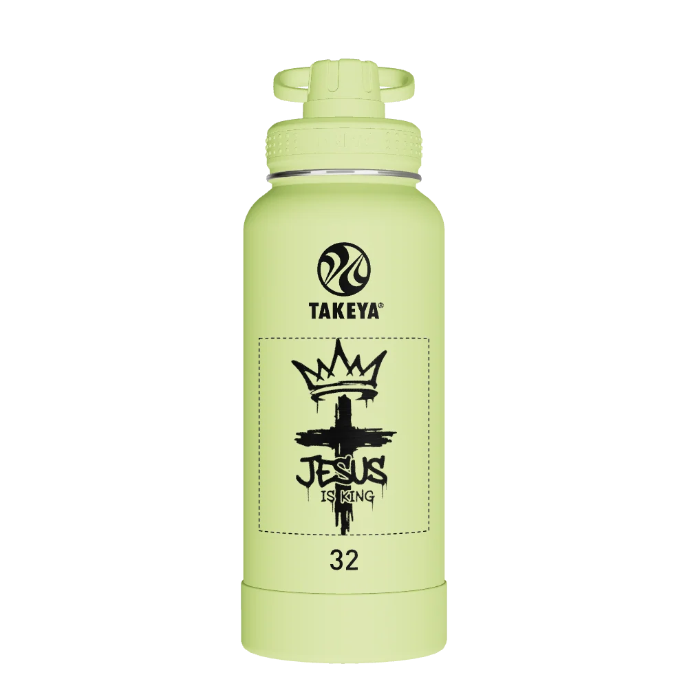 Takeya Actives Water Bottle With Spout Lid - 32oz Citron Green - Model 51034-TAKEYA-ACTIVES-WATER-BOTTLE-WITH-SPOUT-LID-CUSTOMIZED-373-32OZ-CITRON-GREEN