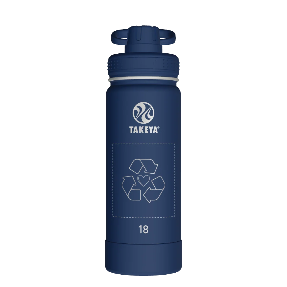 Takeya Actives Water Bottle With Spout Lid - 18oz Midnight - Model 51064-TAKEYA-ACTIVES-WATER-BOTTLE-WITH-SPOUT-LID-CUSTOMIZED-198-18OZ-MIDNIGHT