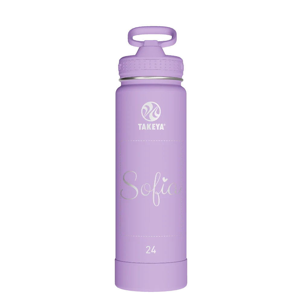 Takeya Actives Water Bottle With Straw Lid - 24oz Lilac - Model 51222-TAKEYA-ACTIVES-WATER-BOTTLE-WITH-STRAW-LID-CUSTOMIZED-130-24OZ-LILAC