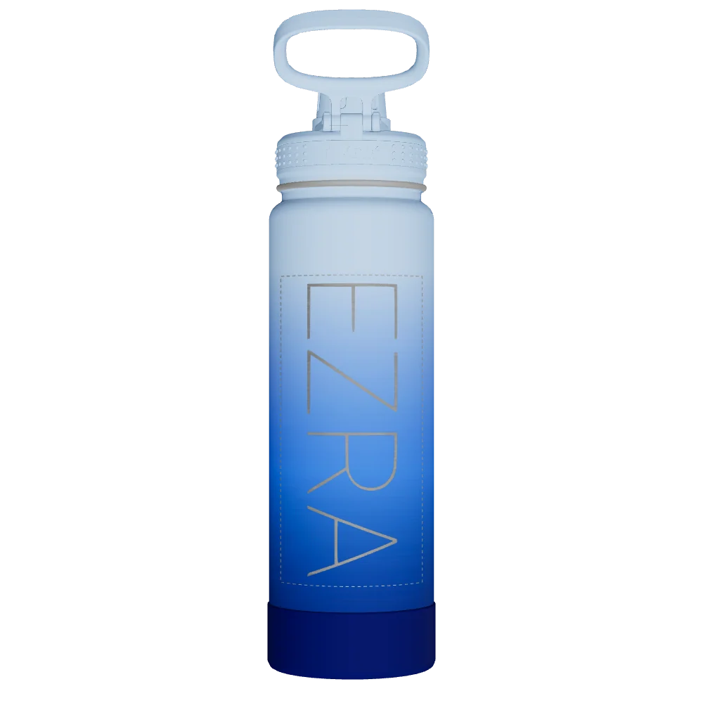 Takeya Actives Water Bottle With Spout Lid - 24oz Pacific Blue - Model 51396-TAKEYA-ACTIVES-WATER-BOTTLE-WITH-SPOUT-LID-CUSTOMIZED-420-24OZ-PACIFIC-BLUE