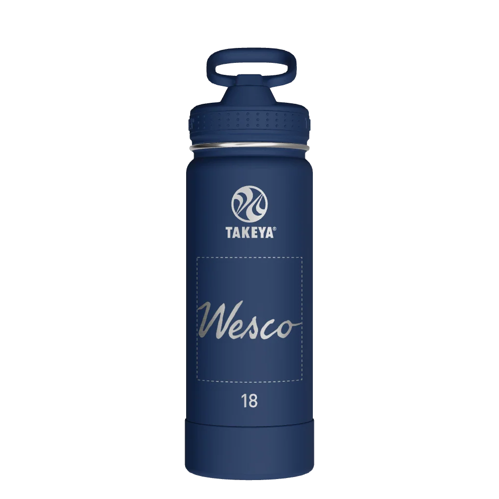 Takeya Actives Water Bottle With Straw Lid - 18oz Midnight - Model 51219-TAKEYA-ACTIVES-WATER-BOTTLE-WITH-STRAW-LID-CUSTOMIZED-85-18OZ-MIDNIGHT