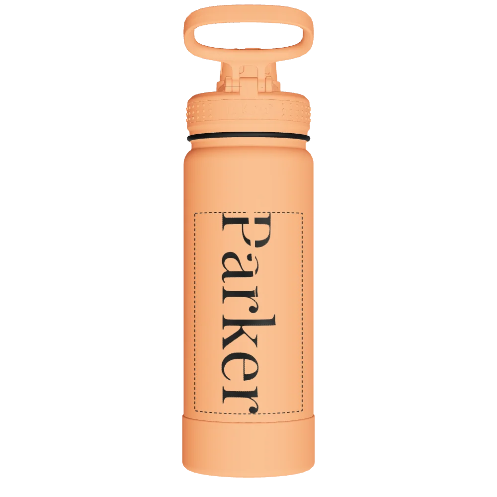 Takeya Actives Water Bottle With Spout Lid - 18oz Tart Orange - Model 51074-TAKEYA-ACTIVES-WATER-BOTTLE-WITH-SPOUT-LID-CUSTOMIZED-235-18OZ-TART-ORANGE