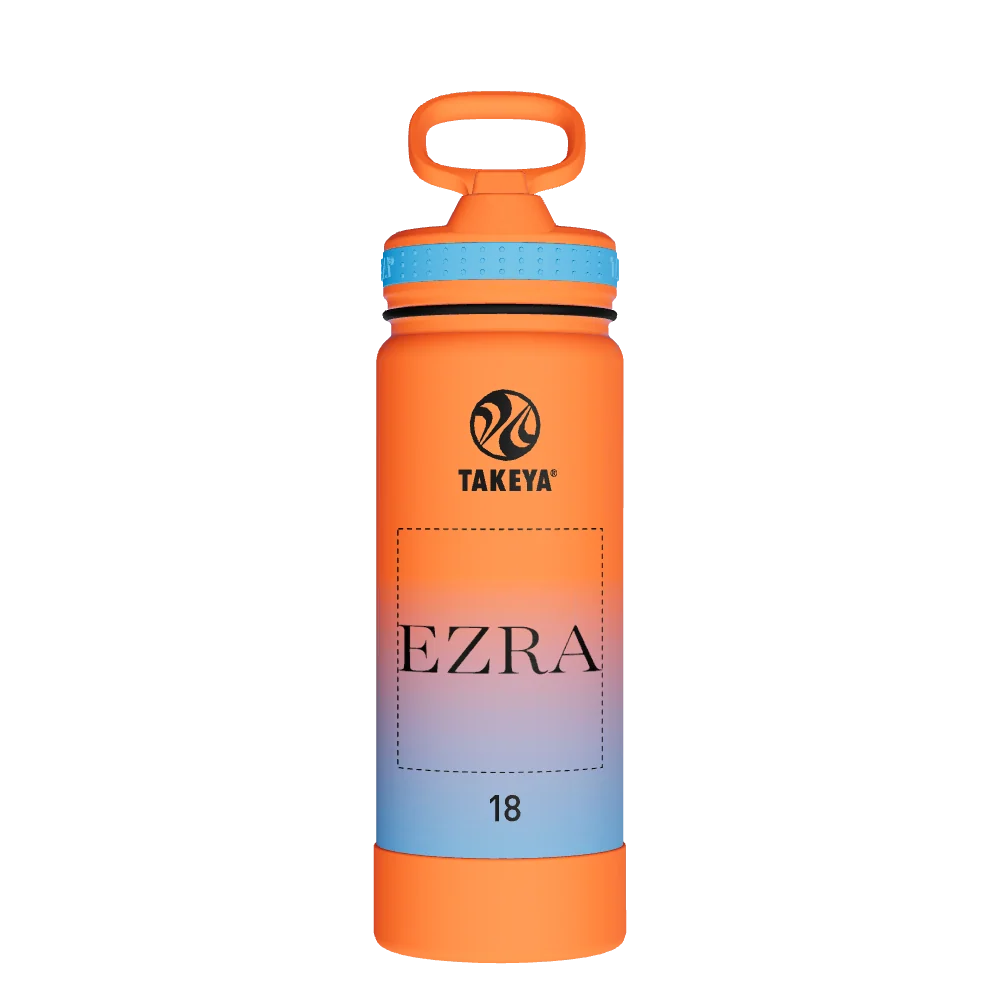 Takeya Actives Water Bottle With Straw Lid - 18oz Ombre Awestruck - Model 51393-TAKEYA-ACTIVES-WATER-BOTTLE-WITH-STRAW-LID-CUSTOMIZED-56-18OZ-OMBRE-AWESTRUCK