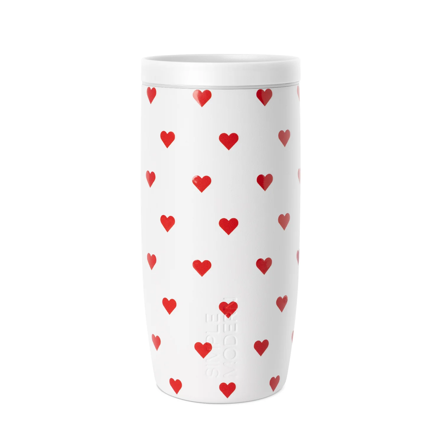 Simple Modern Voyager Tumbler - Signature - 16oz Crimson Hearts