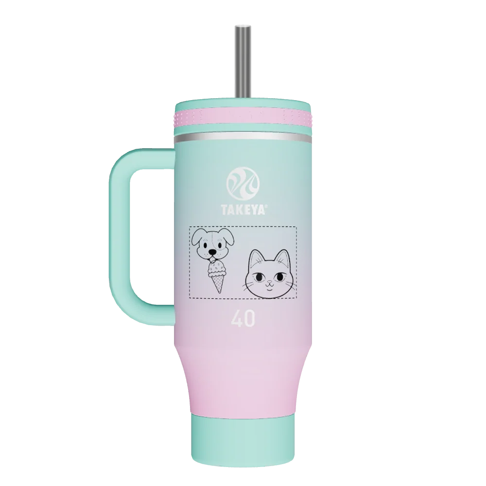 Takeya Straw Tumbler With Handle - 40oz Ombre Dream - Model 52478-TAKEYA-STRAW-TUMBLER-WITH-HANDLE-CUSTOMIZED-21-40OZ-OMBRE-DREAM