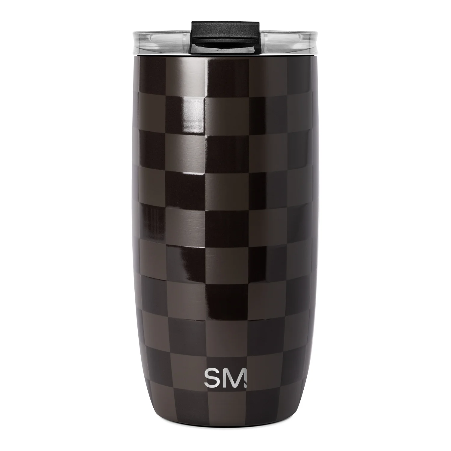 Simple Modern Voyager Tumbler with Clear Flip Lid & Straw - 16oz Espresso Checkmate