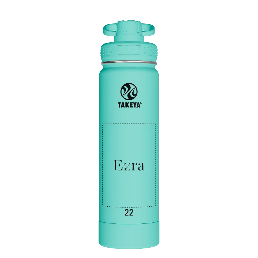 Takeya Actives Water Bottle With Spout Lid - 22oz Teal - Model 50301-TAKEYA-ACTIVES-WATER-BOTTLE-WITH-SPOUT-LID-CUSTOMIZED-53-22OZ-TEAL