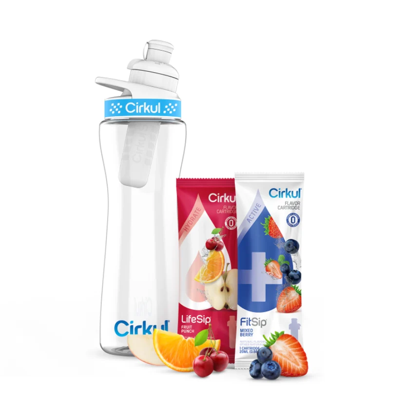 Cirkul Starter Kit: 22oz. Plastic Bottle, Lid, & Cartridges