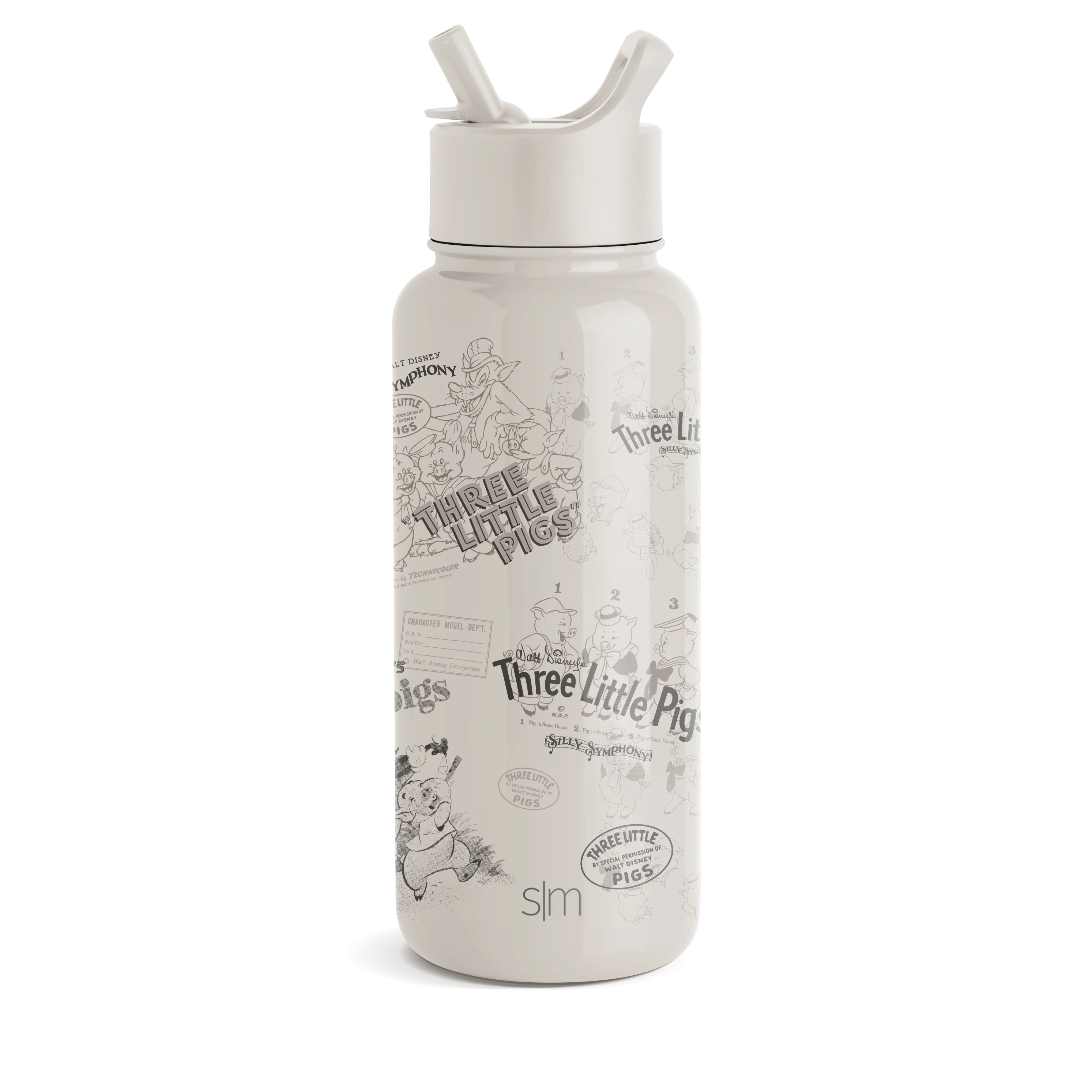 Simple Modern Disney Summit Water Bottle with Straw Lid - 32oz Three Little Pigs