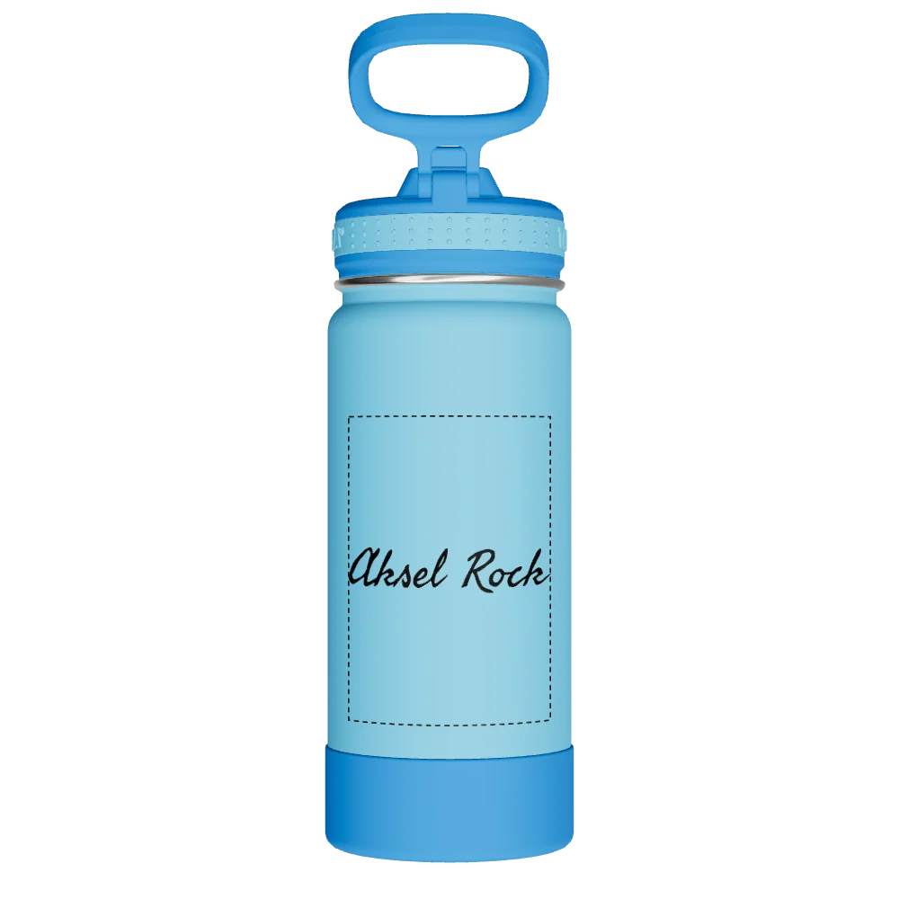 Takeya Actives Kids Water Bottle With Straw Lid - 16oz Atlantic/SailBlue - Model 52401-TAKEYA-ACTIVES-KIDS-WATER-BOTTLE-WITH-STRAW-LID-CUSTOMIZED-20-16OZ-ATLANTIC-SAILBLUE
