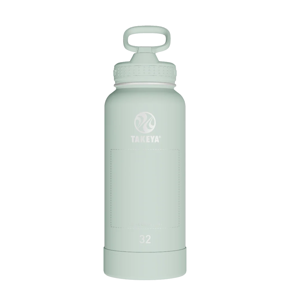Takeya Actives Water Bottle With Straw Lid - 32oz Fresh Mint - Model 51245-TAKEYA-ACTIVES-WATER-BOTTLE-WITH-STRAW-LID-CUSTOMIZED-115-32OZ-FRESH-MINT
