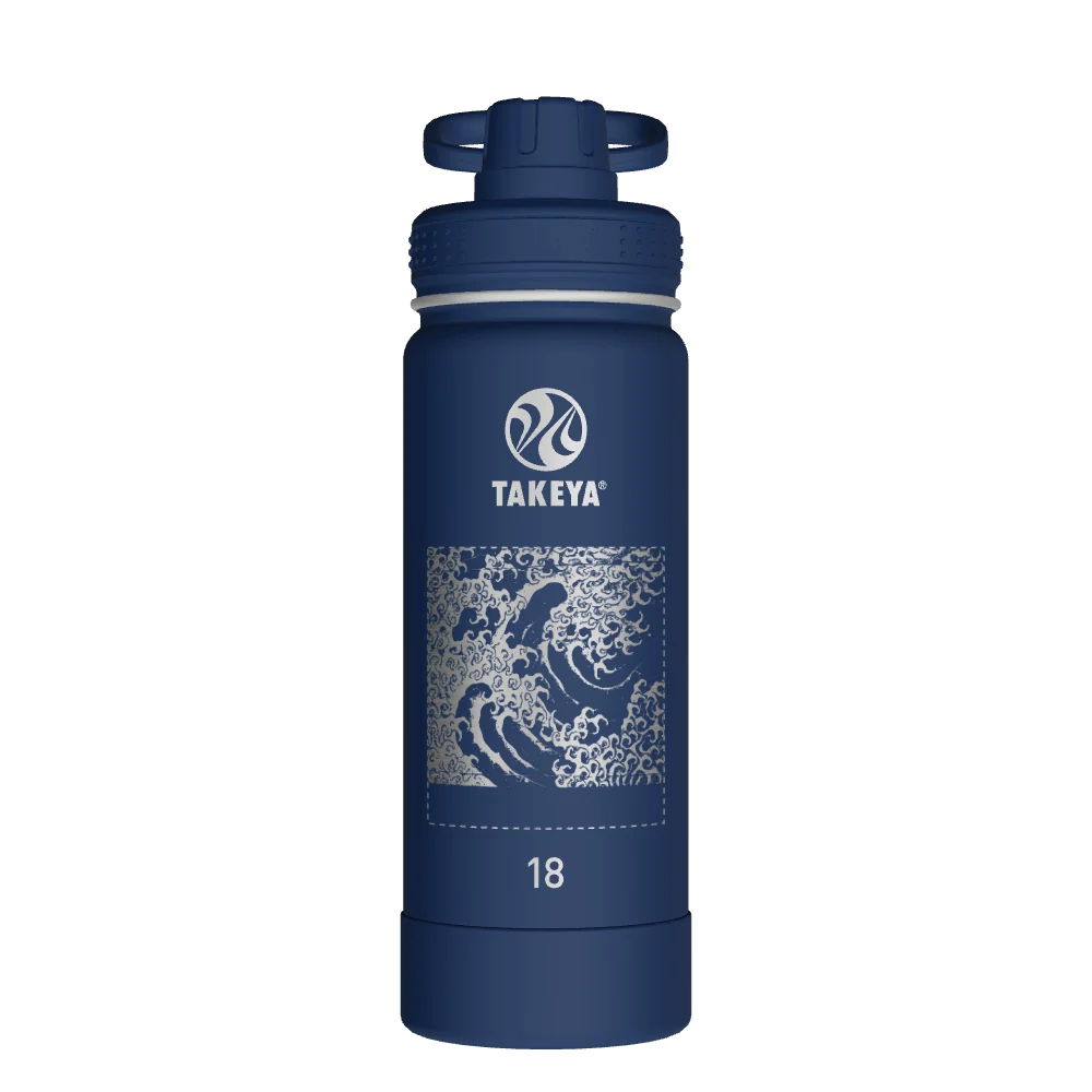 Takeya Actives Water Bottle With Spout Lid - 18oz Midnight - Model 51064-TAKEYA-ACTIVES-WATER-BOTTLE-WITH-SPOUT-LID-CUSTOMIZED-48-18OZ-MIDNIGHT