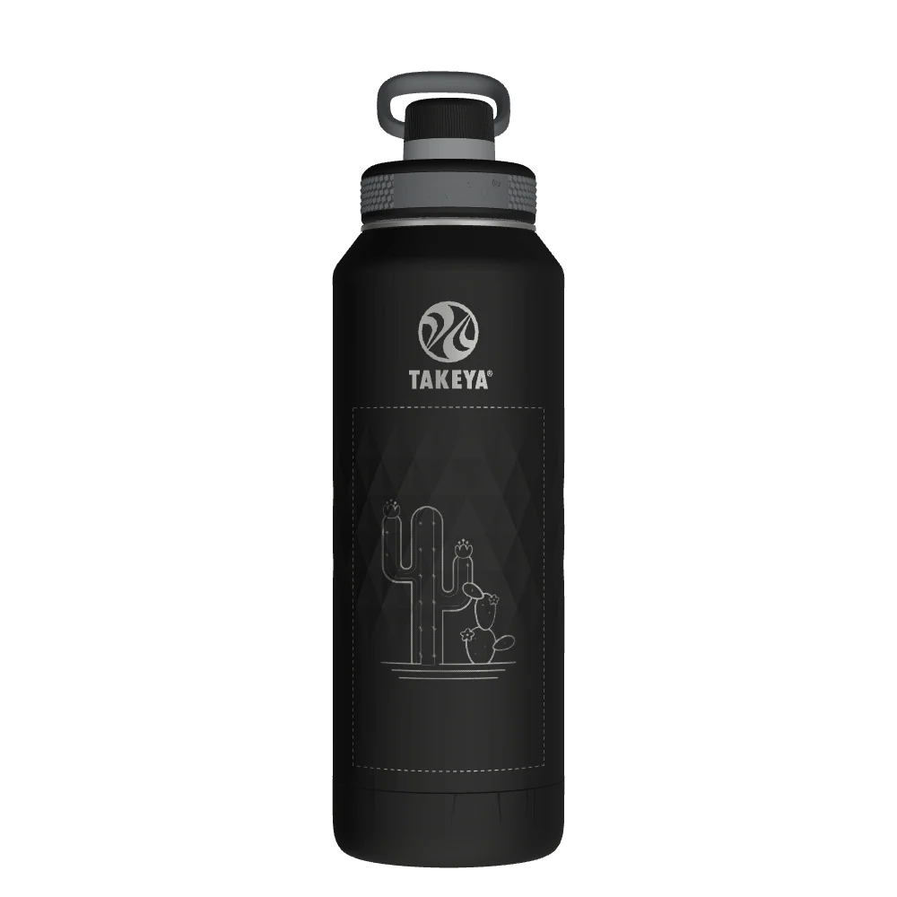 Takeya Sport Water Bottle - 40oz Obsidian Spout - Model 51347-TAKEYA-SPORT-WATER-BOTTLE-CUSTOMIZED-55-40OZ-OBSIDIAN-SPOUT