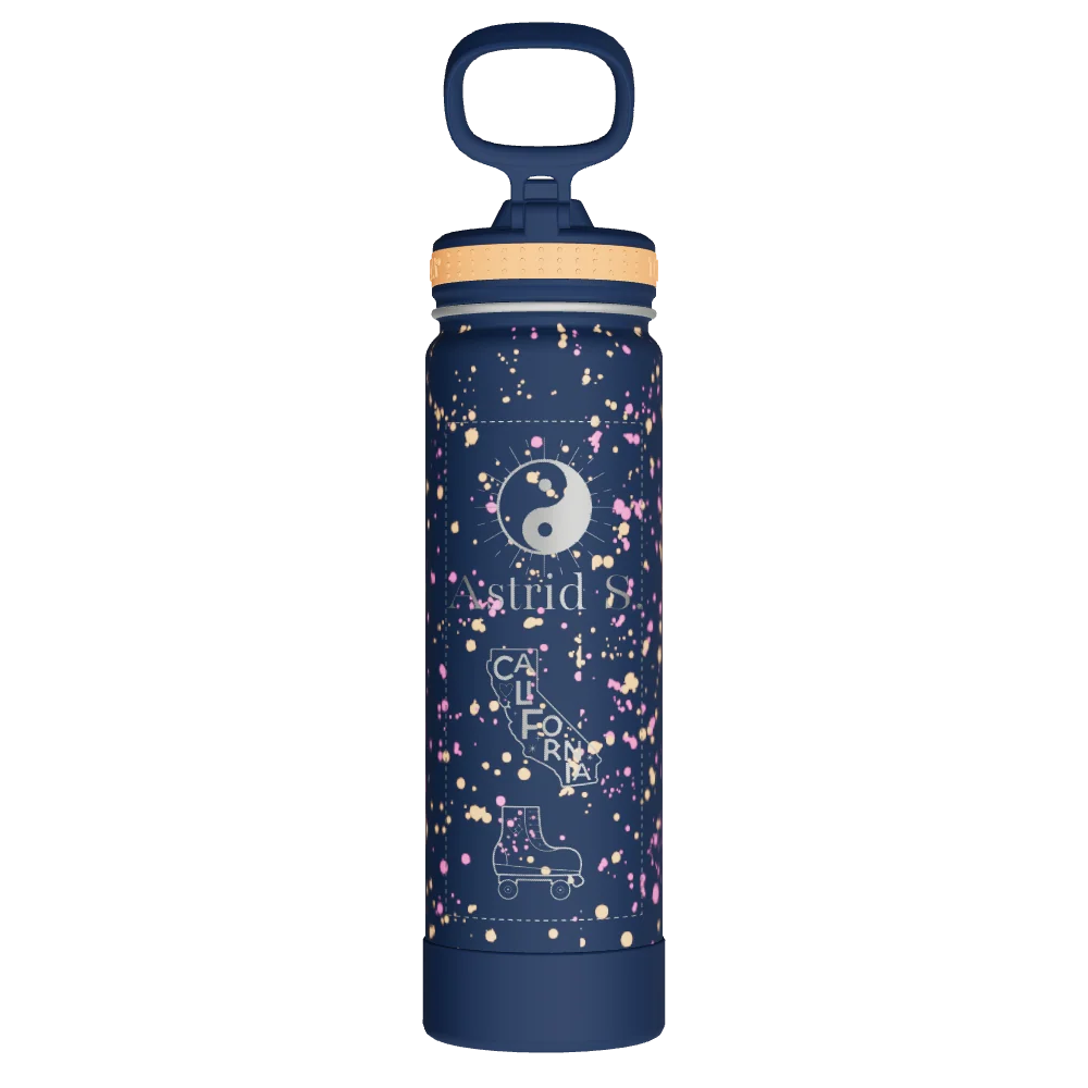 Takeya Actives Water Bottle With Straw Lid - 22oz Confetti Cool Rays - Model 50433-TAKEYA-ACTIVES-WATER-BOTTLE-WITH-STRAW-LID-CUSTOMIZED-159-22OZ-CONFETTI-COOL-RAYS
