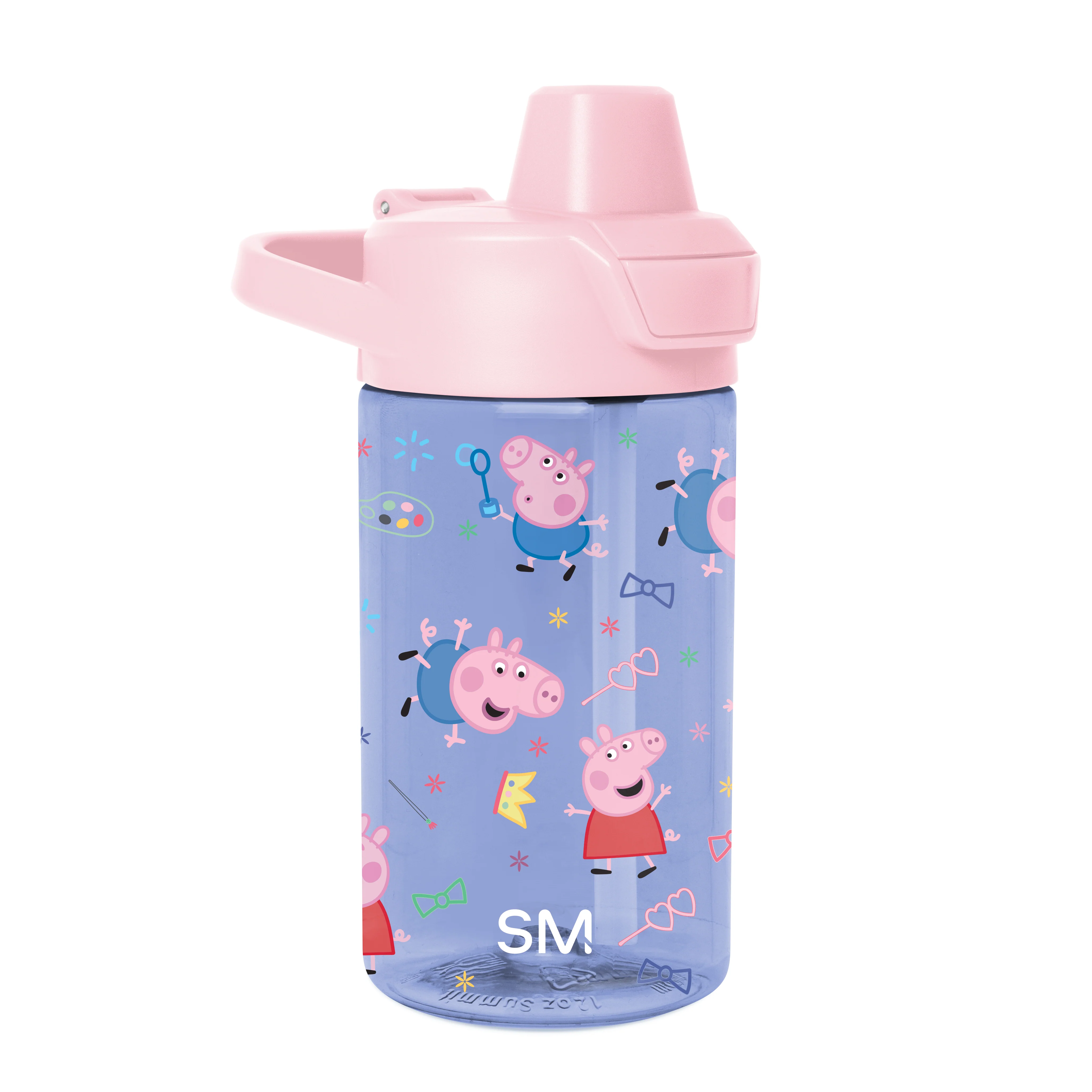 Simple Modern Summit Kids Plastic Water Bottle with Simple Flip Straw Lid - 12oz Peppa Pig Bubbles
